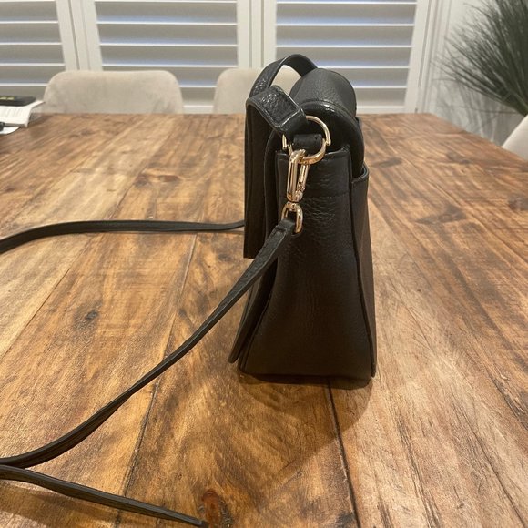 Tory Burch Britten pebbled Leather Crossbody in color Black - Picture 2 of 9